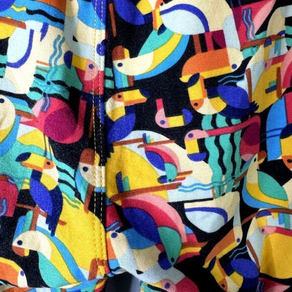 LuLaRoe Geometric Toucan Tropical Parrot Flamingo Leggings Women's OS One Size - Picture 11 of 12